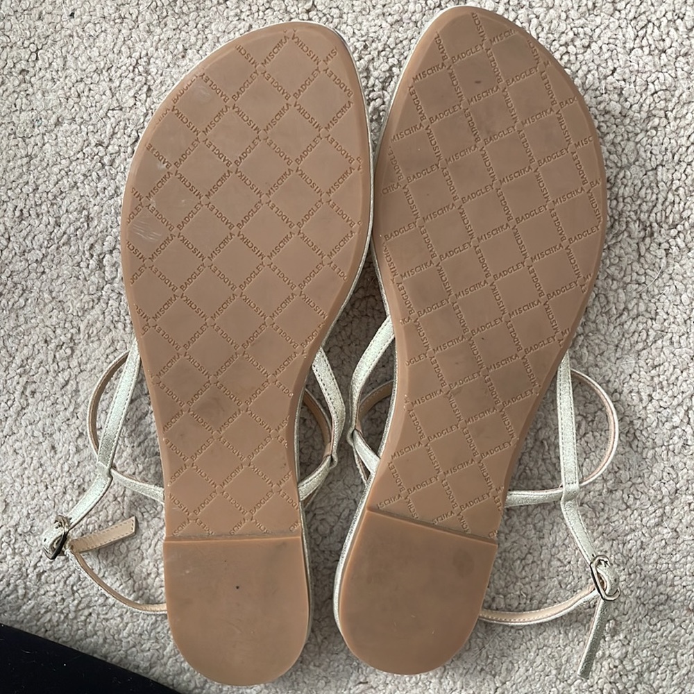 Badgley Mischka Silver and Gold Sandals - Picture 4 of 7